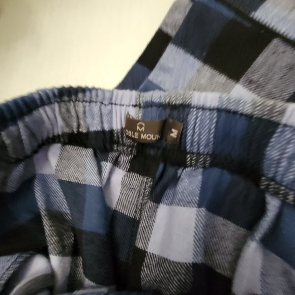 New Noble Mount Mens Cotton Woven Flannel Gingham Check Pajama Sleepwear Set M - Picture 5 of 9